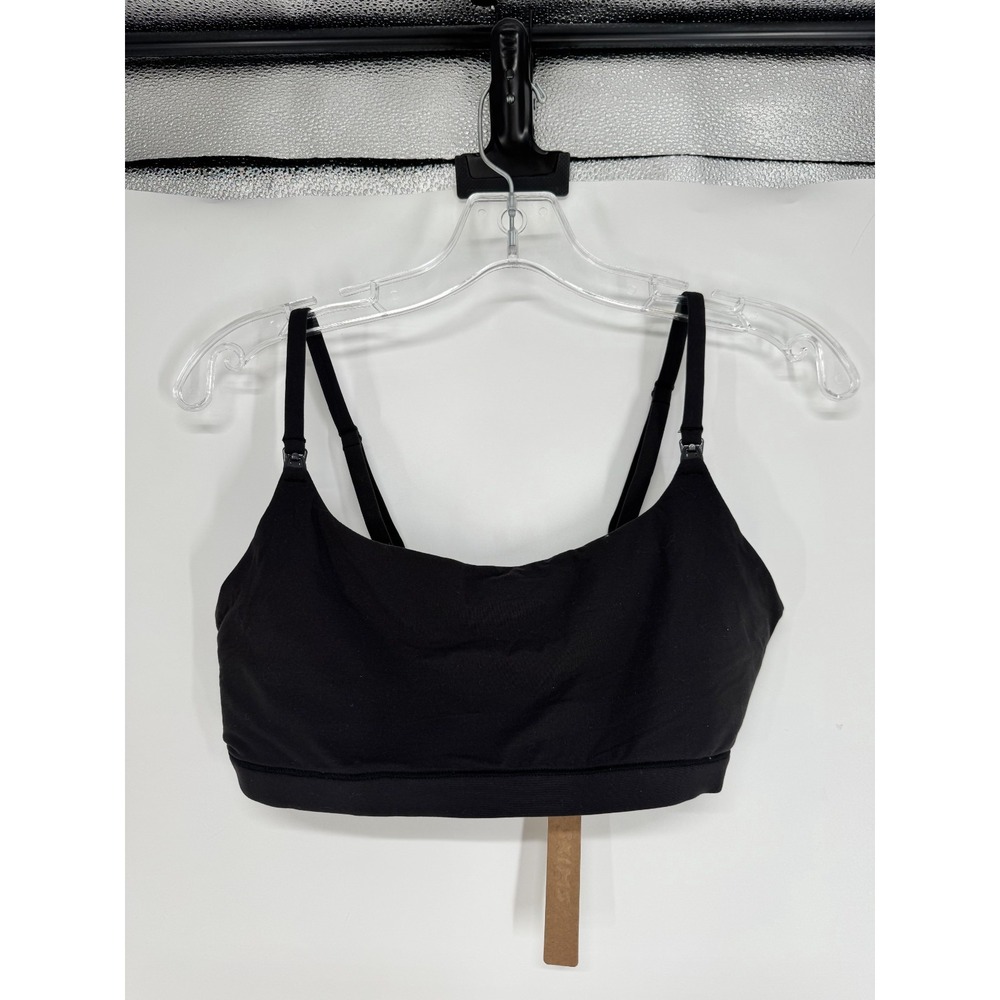 SKIMS Fits Everybody Maternity Nursing Scoop Bralette Womens Medium Onyx Black